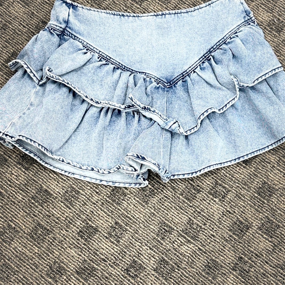 tgla Denim Yoked Ruffle Skirt - Picture 9 of 10